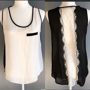 Finn & Clover Medium White & Black Tank